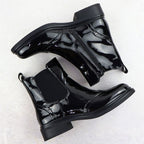 Women's black worker boots with socks Sabatina