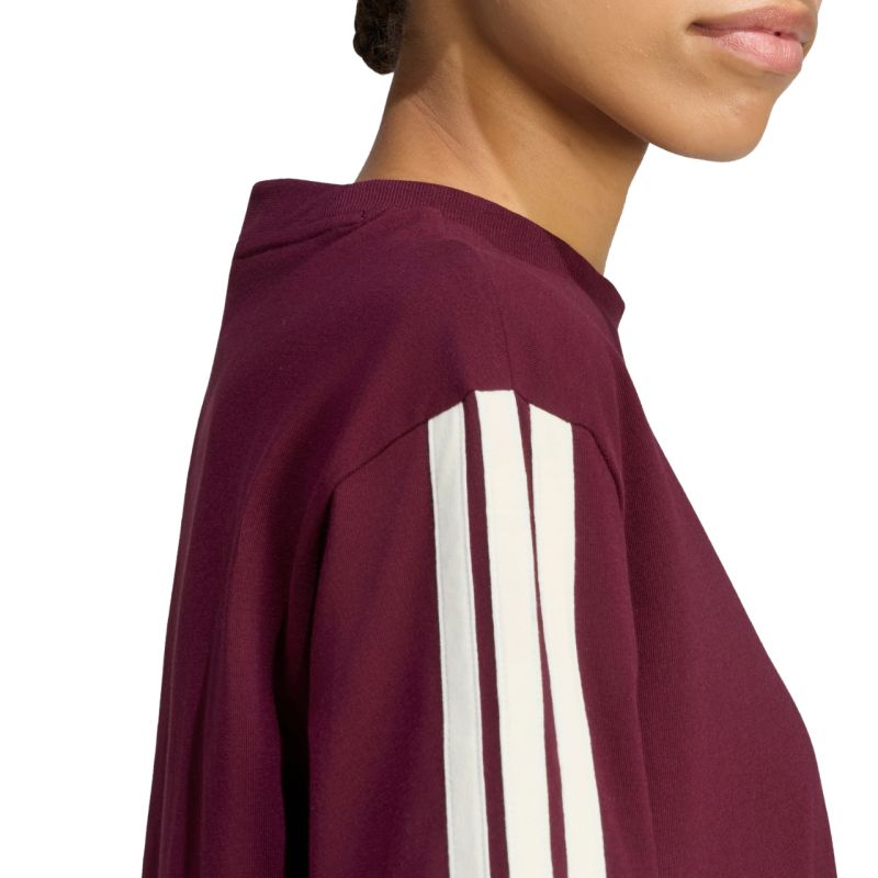 adidas Essentials 3-Stripes Boyfriend Women’s T-Shirt Burgundy KX0793