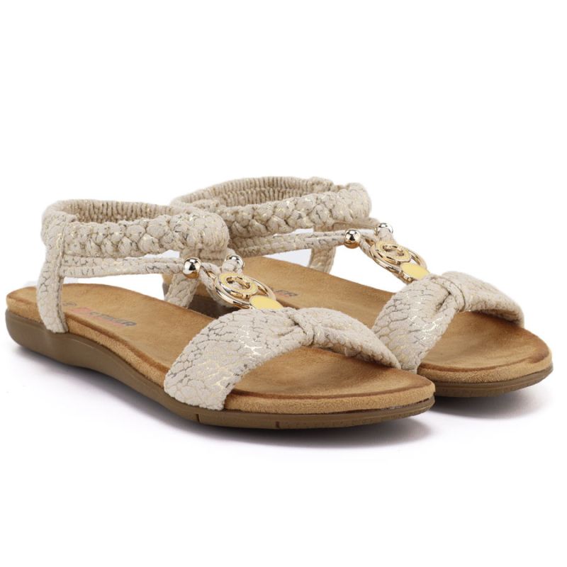 Women's slip-on beige sandals Artiker 58C0628
