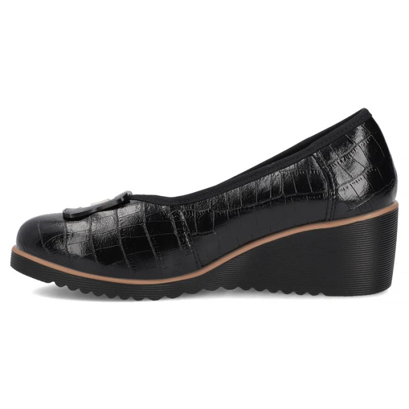 Leather wedge pumps black Filippo DP7661/26 BK Filippo