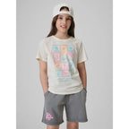 Girls' regular printed T-shirt 4F 4FJRAW26TTSHF4325-11S