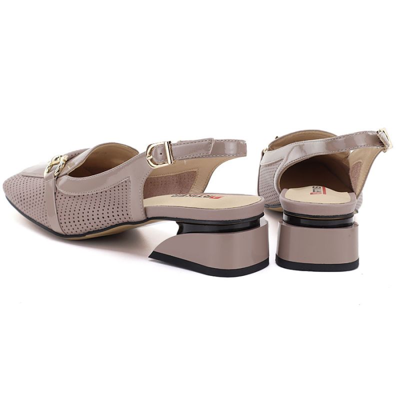 Women's patent leather sandals in beige Artiker 56C1996 Artiker