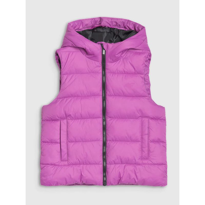 Girls' down vest with synthetic filling 4F 4FJWSS25TVJAF166-50S *Kategoria tymczasowa Your Sports Performance