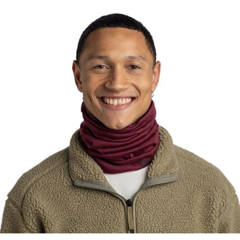 BUFF MERINO MIDWEIGHT MELANGE TIBETAN RED bandana Odzież militarna/Chusty, arafatki, kominy Your Sports Performance