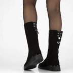 Women's leather high wedge ankle boots, black Filippo DBT7210