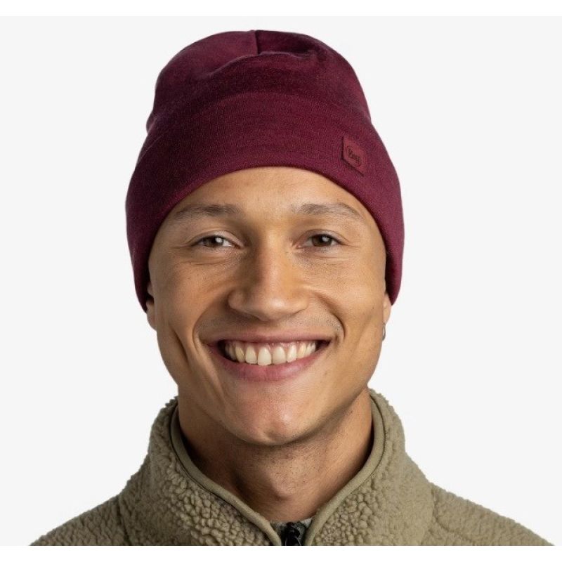 BUFF MERINO MIDWEIGHT BEANIE MELANGE TIBETAN RED Odzież militarna/Nakrycia głowy Your Sports Performance