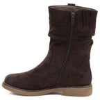 Women's insulated ankle boots with a wrinkled upper, chocolate M.Daszyńskie SA296-5