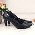 Sergio Leone navy blue block heel pumps Footwear Your Sports Performance