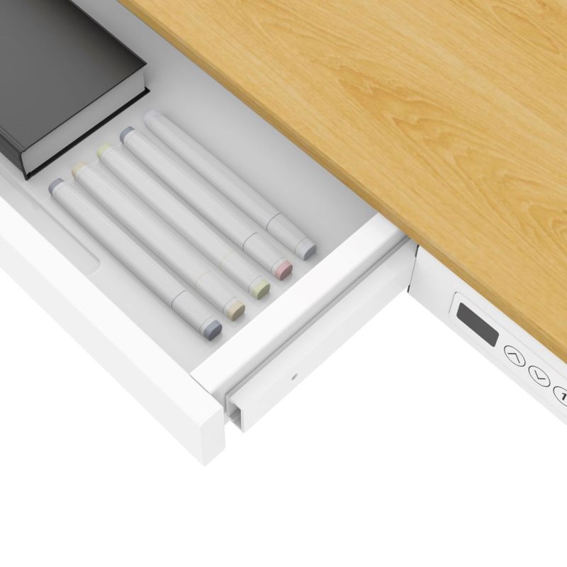 Activejet ET119W-C electric height-adjustable desk, white/oak. Tabletop dimensions: 140 x 70 cm. Biurka/Biurka nowoczesne Your Sports Performance