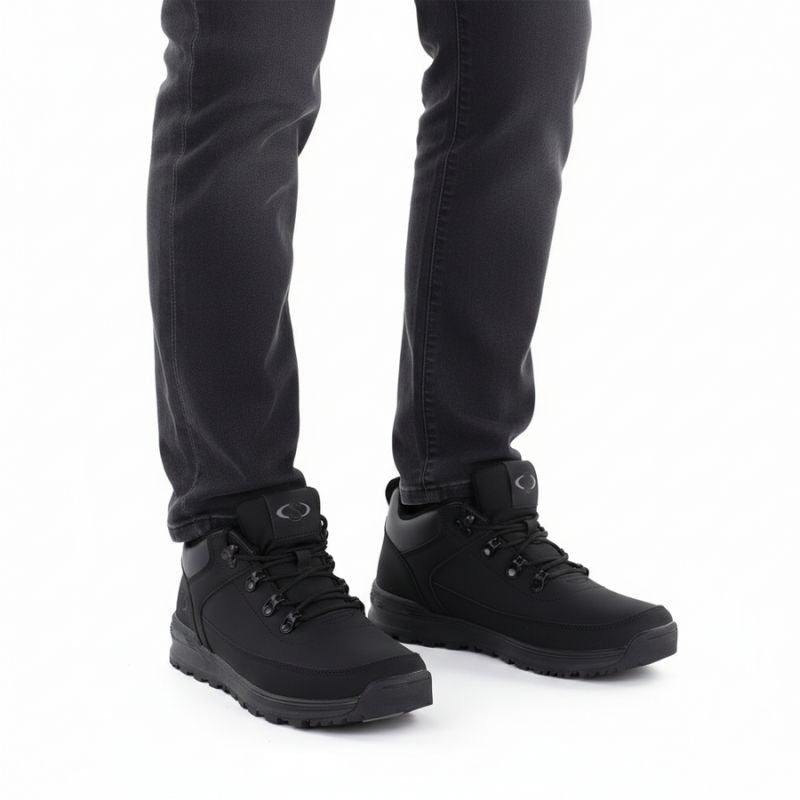Women's black worker boots with socks Sabatina
