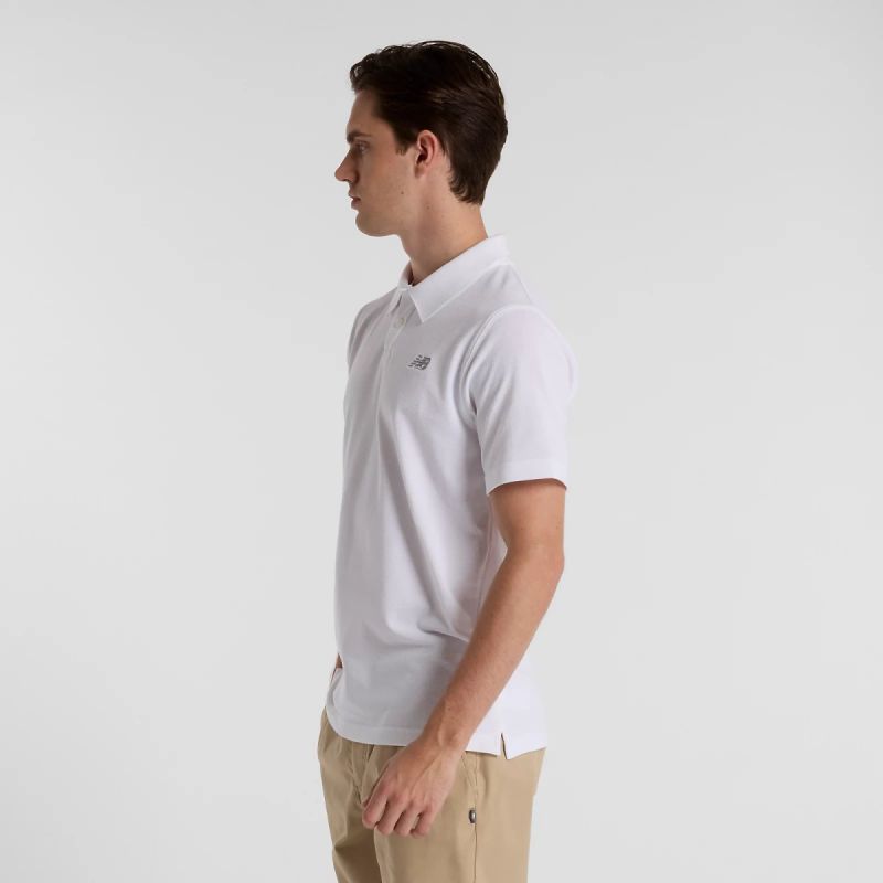 New Balance Cotton Pique Polo Shirt M MT51519WT Clothing/Lifestyle/T-shirts/New Balance New Balance