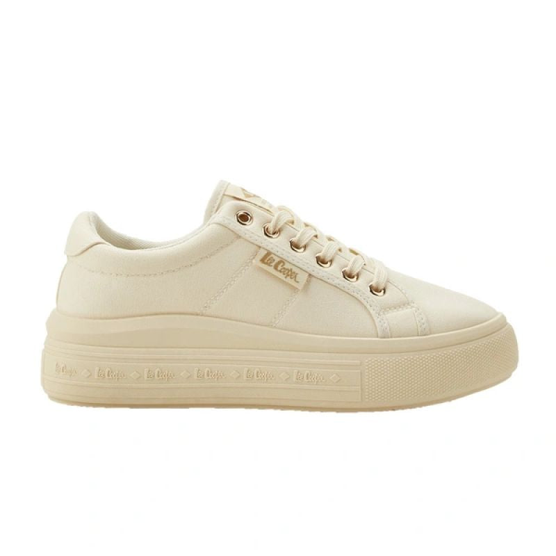 Lee Cooper women's shoes sports sneakers beige platform fashionable Lee Cooper