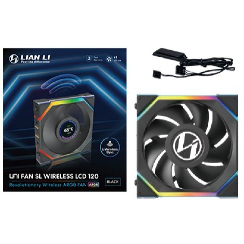 Lian Li UNI FAN SL Wireless LCD 120 Computer Case Fan 12 cm Black 1 pc. Chłodzenie/Chłodzenie - wentylatory Your Sports Performance