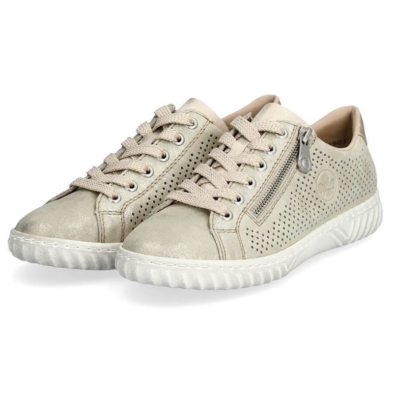 Comfortable leather shoes Rieker W RKR694, beige