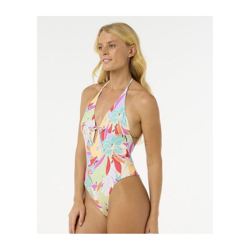 RIP CURL Cala Vadella Cheeky One Piece Turquoise Swimsuit
