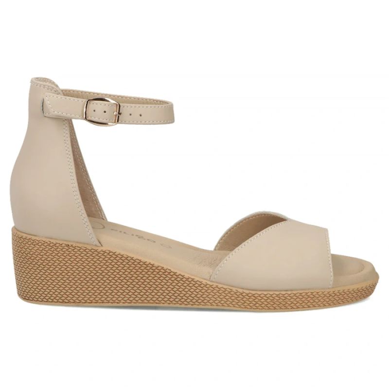 Women's leather wedge sandals beige Filippo DS7635 Filippo