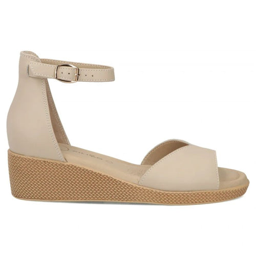 Women's leather wedge sandals beige Filippo DS7635 Filippo