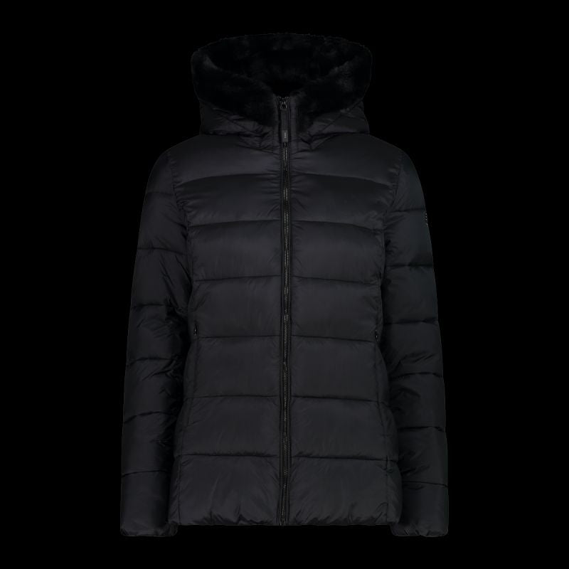 CMP women's winter jacket with hood, sports, insulated, black (34K0036F/U901) CMP