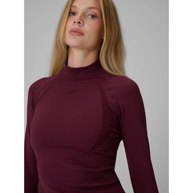 Seamless thermal ski underwear with quick-drying finish – women’s long-sleeve top 4F 4FWAW26USEAF324-60S