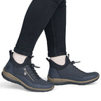Rieker N32G3-14 comfortable navy blue waterproof women's shoes