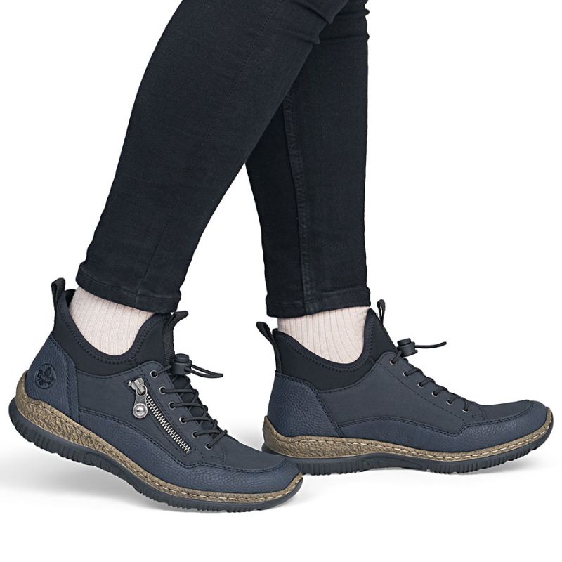 Rieker N32G3-14 comfortable navy blue waterproof women's shoes