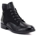 Women's patent leather ankle boots, black, Vinceza HX27-16524