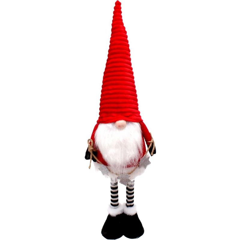 DECORATIVE SANTA CLAUS WITH SILVER STARS ON TELESCOPIC LEGS 50-70CM RED Home and Garden/Equipment Your Sports Performance
