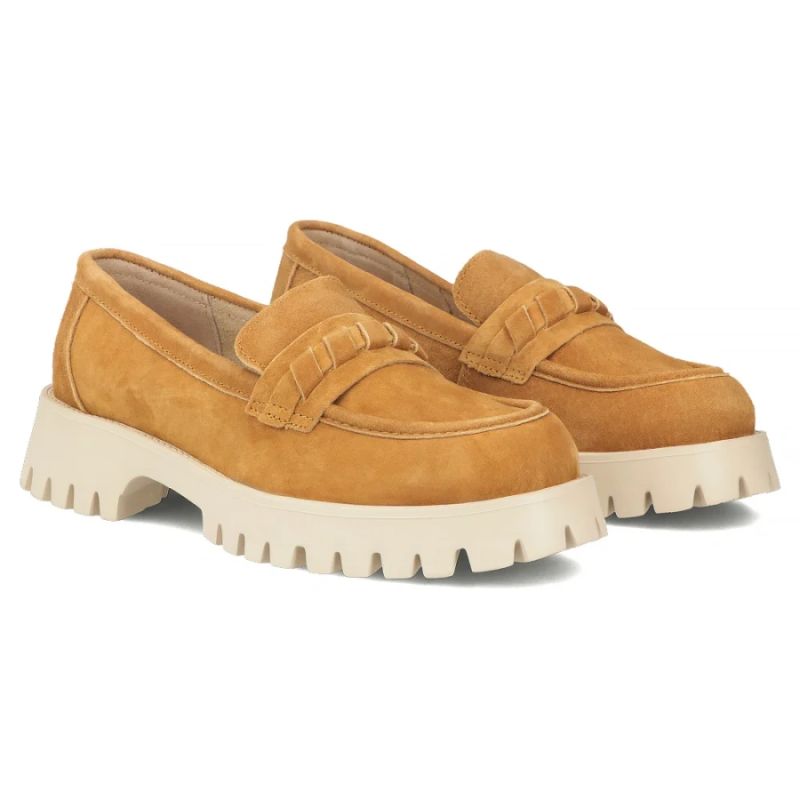 Women's leather suede brogues, camel, Filippo DP7554 Filippo