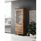 NORD display cabinet 60x38x182.5 oak wotan/anthracite Bufety i witryny/Bufety i witryny na drewnianej podstawie Your Sports Performance