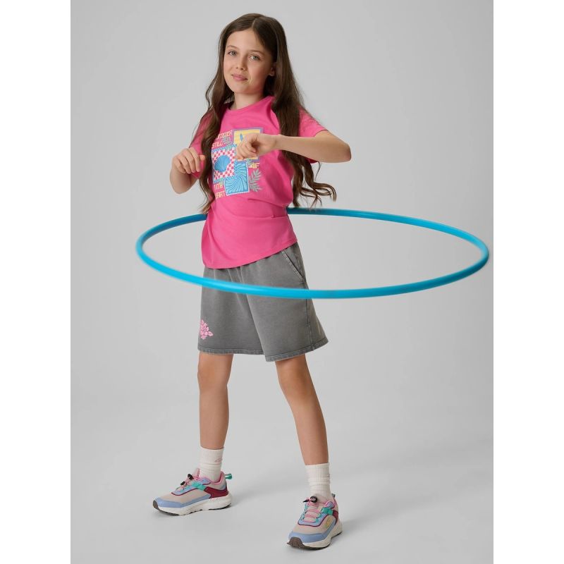 Girls' regular printed T-shirt 4F 4FJRSS26TTSHF4418-54S