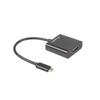 Lanberg AD-UC-HD-01 Adapter (USB type CM - HDMI F; 0.15m; black) Kable i adaptery/Adaptery, przejściówki Your Sports Performance