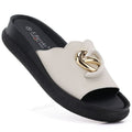 Women's beige leather wedge sandals S.Barski KV61-6046 S.Barski