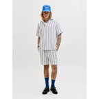 Jack&Jones men's shorts JPSTJAIDEN COBA STRIPE JOG SHORTS REG SN 12274413 CLOUD DANCER/STRIPES Jack&Jones