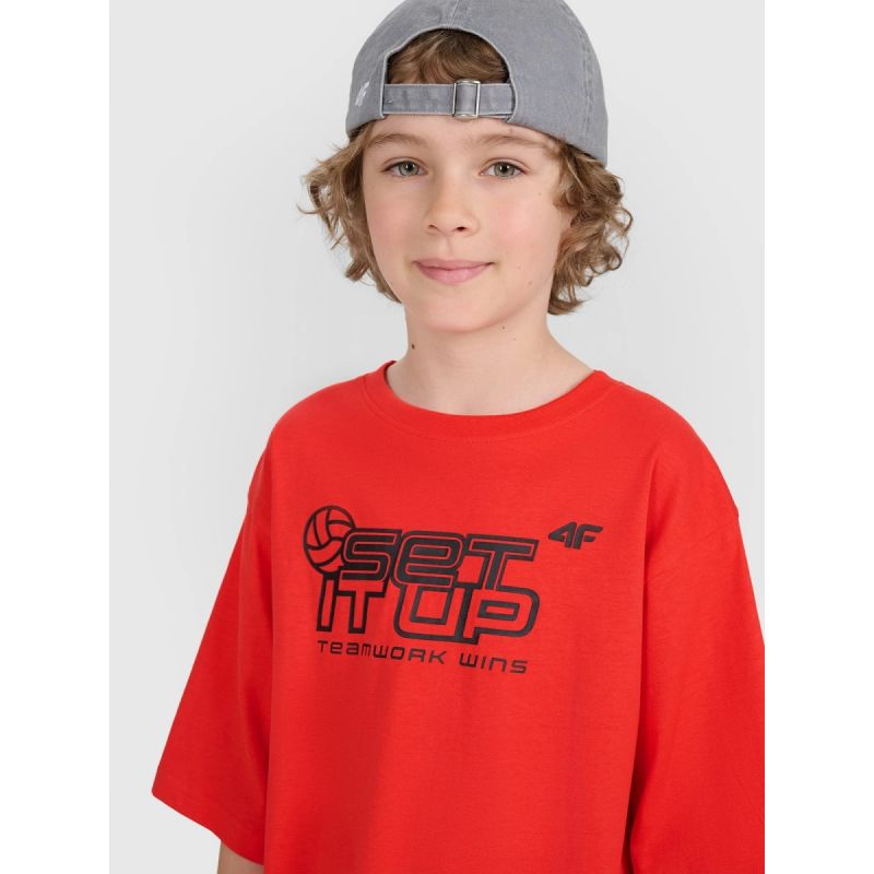 Oversized T-shirt with children's print 4F 4FJRSS25TTSHU3296-62S *Kategoria tymczasowa Your Sports Performance