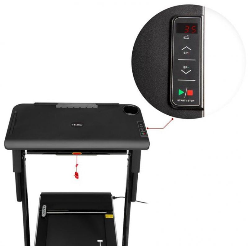 HMS LOOP12 MULTI Electric Treadmill with Desk 1-12 km/h, Black In preparation Your Sports Performance