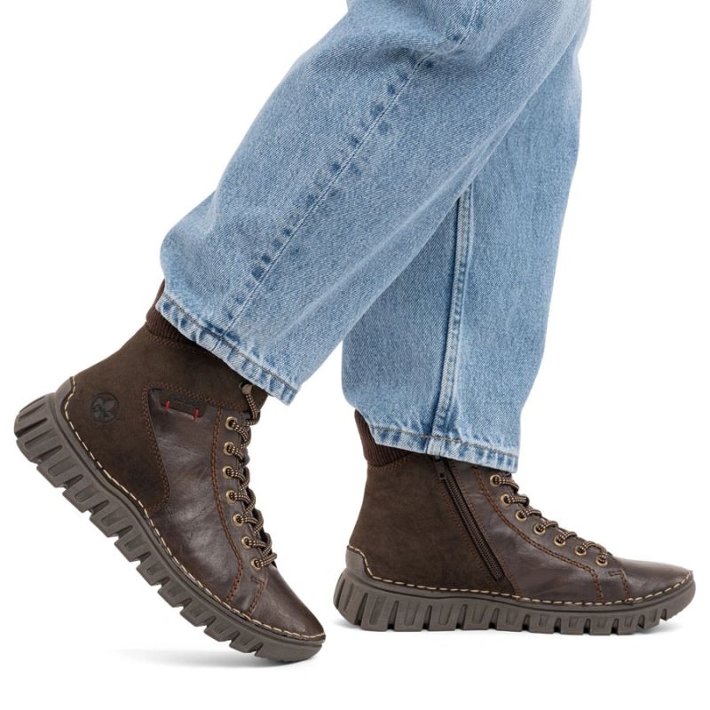 Comfortable Women’s Ankle Boots in Chocolate Brown Rieker 57512-25