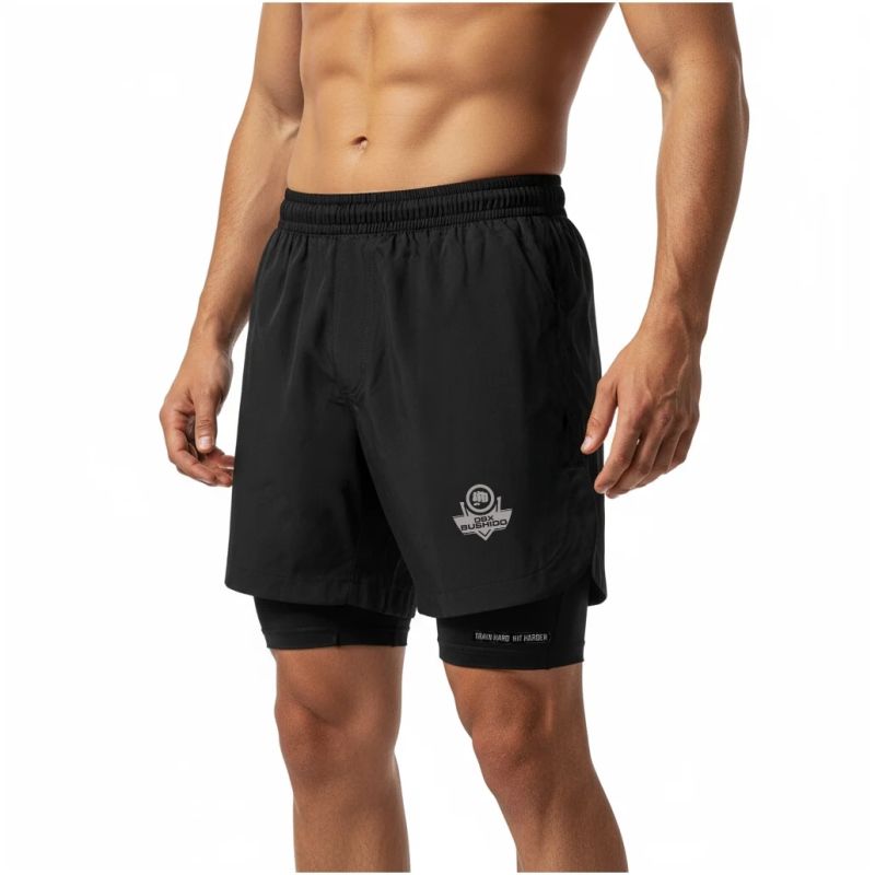 DBX Bushido Black MMA Shorts with Leggings ODZIEŻ - Szorty treningowe Your Sports Performance
