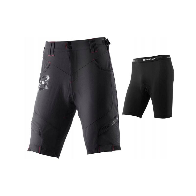 Rockbros men's 2-in-1 cycling shorts black M Rockbros/Odzież Rowerowa/Spodenki Your Sports Performance