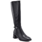 Black Sergio Leone KZ-31-S women's leather high-heeled boots