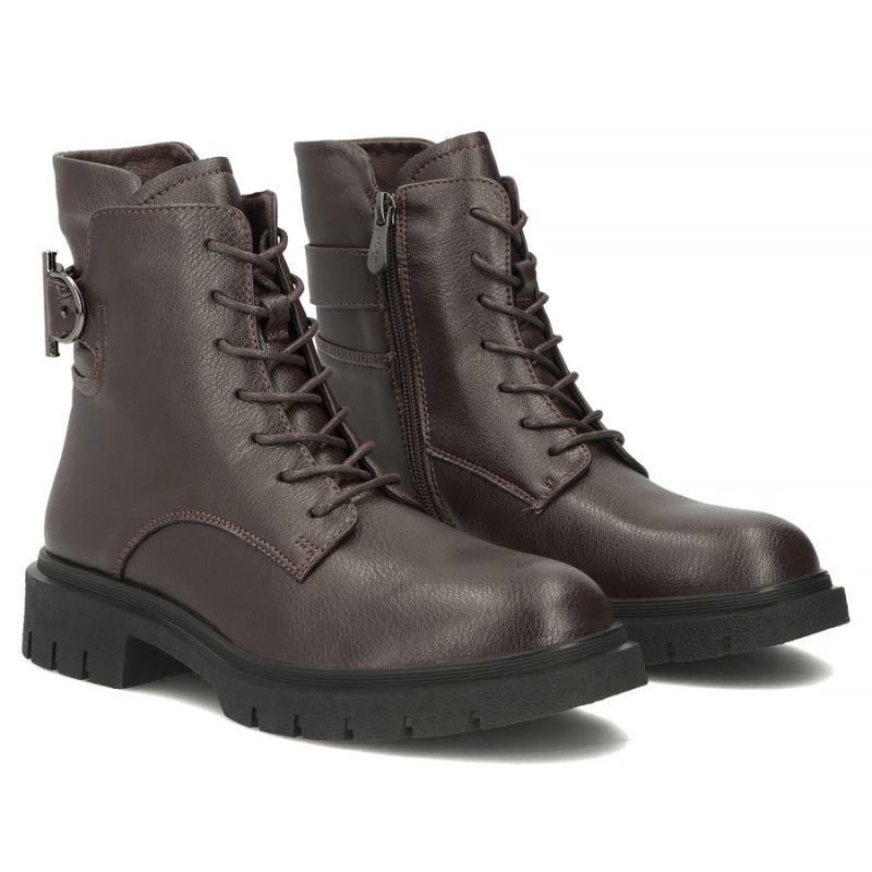 Women's leather ankle boots, dark brown, Filippo DBT8018