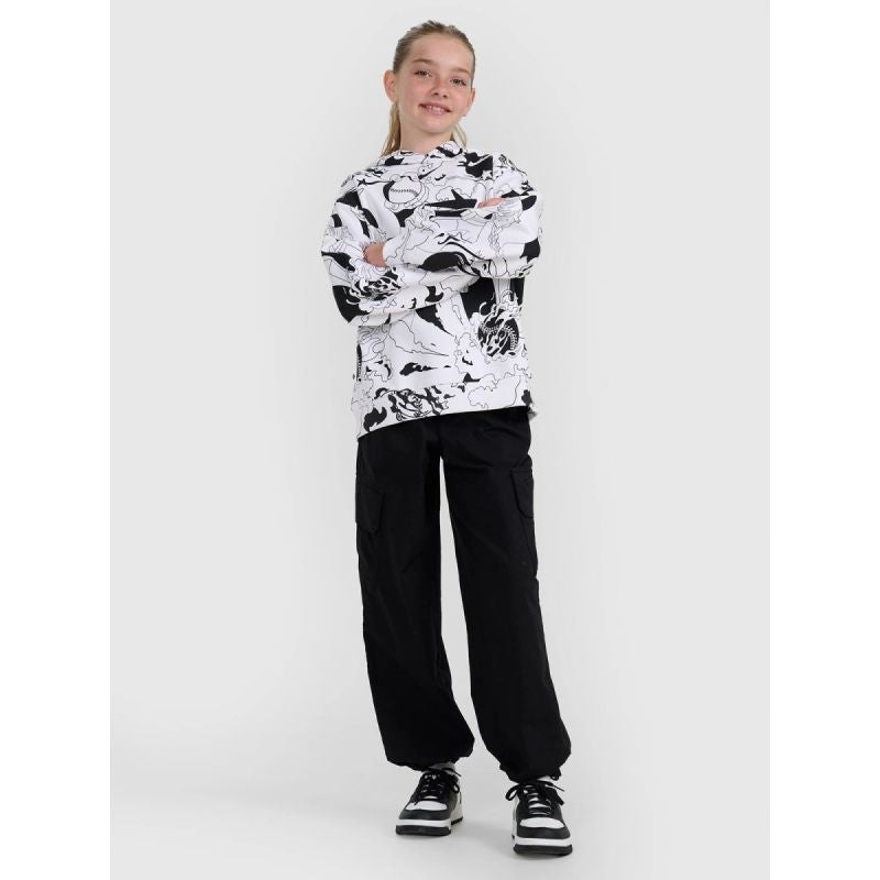 Oversized T-shirt with print for girls 4F 4FJRAW25TTSHF3069-90A *Kategoria tymczasowa Your Sports Performance
