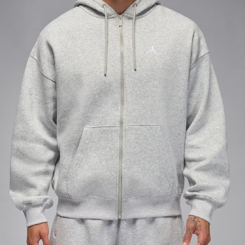 Men's Air Jordan Brooklyn Fleece Full-Zip Hoodie Gray - IB7231-050