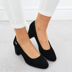 Black suede pumps with a block heel Sergio Leone PB178 Footwear Your Sports Performance