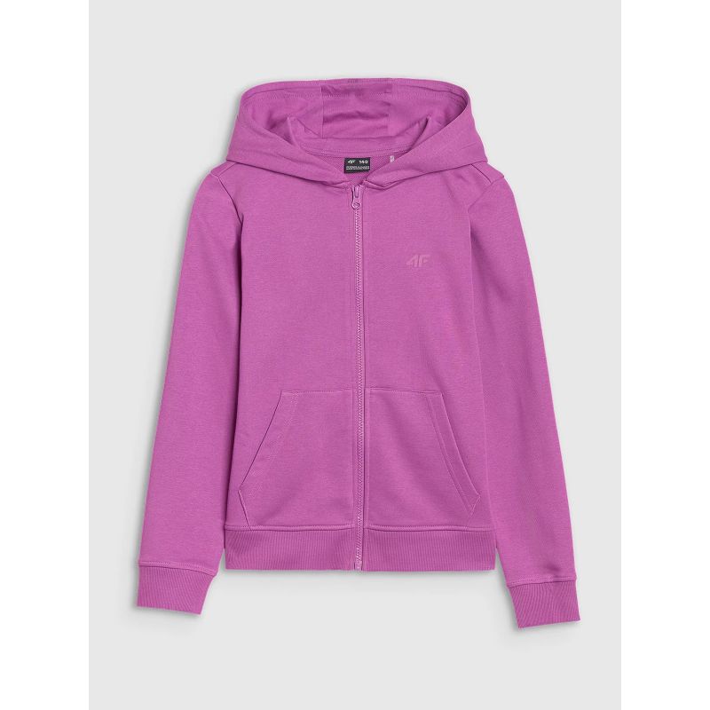 Girls' sweatshirt with a zipper and hood 4F 4FJWSS25TSWSF1706-50S *Kategoria tymczasowa Your Sports Performance