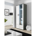 SOHO S6 2D2S display cabinet, grey/white gloss Bufety i witryny/Bufety i witryny na drewnianej podstawie Your Sports Performance