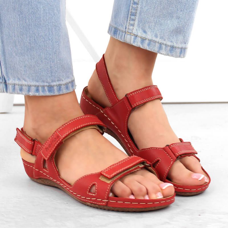 Red Velcro leather sandals W Helios 205 Footwear/Outdoor Your Sports Performance