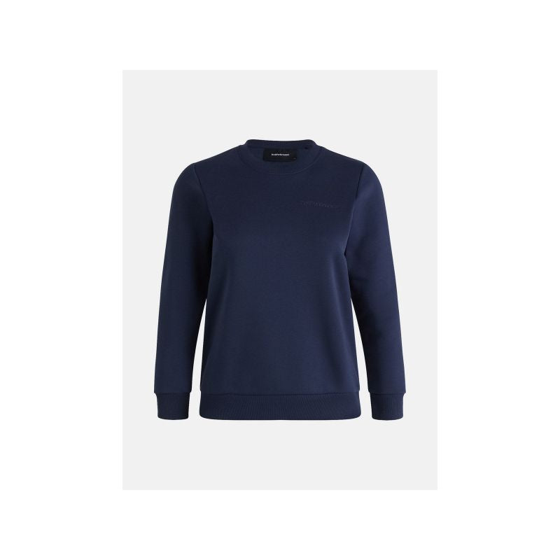 Peak Performance W Original Small Logo Crew Sweatshirt Blue Clothing Your Sports Performance