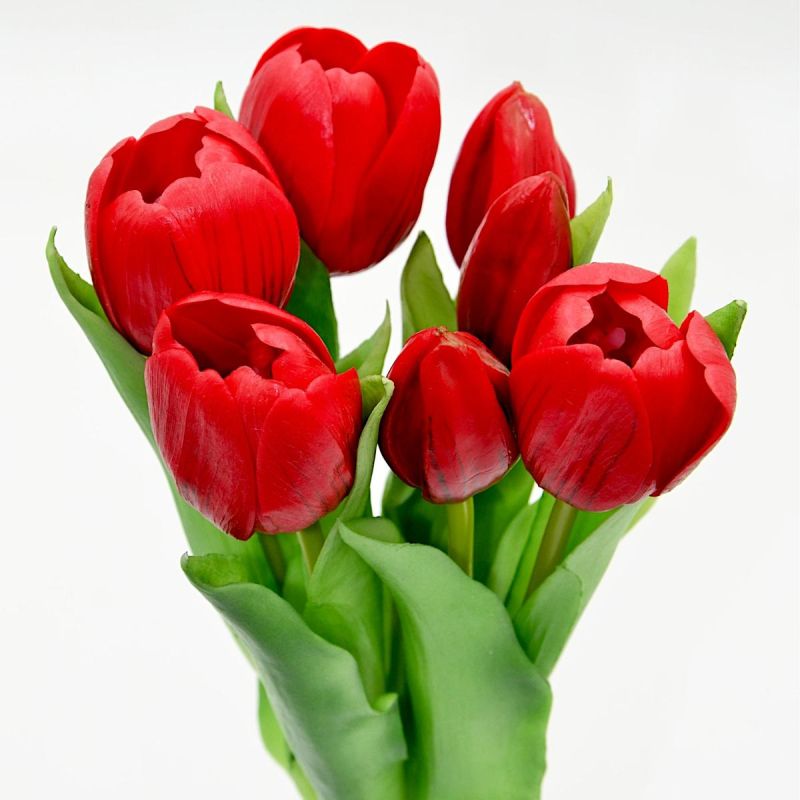 BOUQUET OF 7 RED TULIPS 31 CM LIKE LIFE SPRING DECORATION Home and Garden/Equipment Your Sports Performance