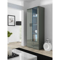SOHO S6 2D2S display cabinet, grey/grey gloss Bufety i witryny/Bufety i witryny na drewnianej podstawie Your Sports Performance