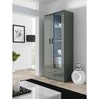 SOHO S6 2D2S display cabinet, grey/grey gloss Bufety i witryny/Bufety i witryny na drewnianej podstawie Your Sports Performance